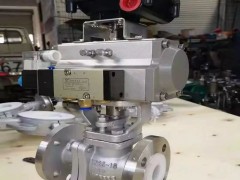 衬氟气动球阀Q641FS 气动蒸汽球阀