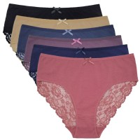 欧美跨境希音女士内裤外贸镂空性感三角裤纯色舒适女式大码妈咪裤