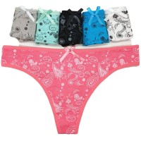 跨境电商外贸ebay女士内裤棉印花丁字裤厂家货源女式短裤批发