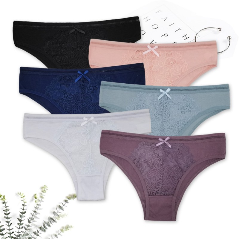 外贸棉加蕾丝女士内裤性感女式内裤云梦妮女士三角裤