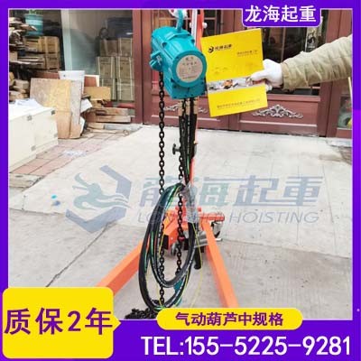 造船厂大型分段吊运用国产气动葫芦,龙升LSHQ8-2